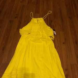 Crown & Ivy yellow spaghetti strap summer dress.